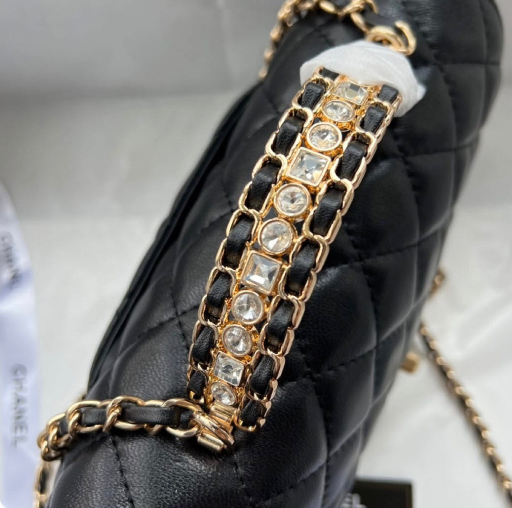 Chanel Mini Rectangular Crystal Top Handle Flap Bag